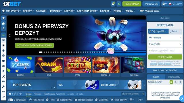 1xBet casino screenshot